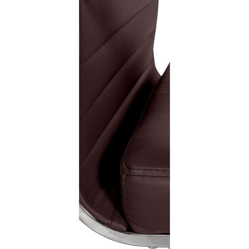 Fauteuil de bureau Amadora, simili cuir marron