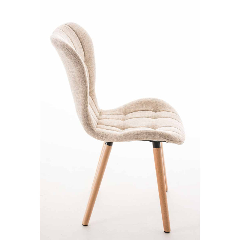 Chaise Elda tissu naturel crème