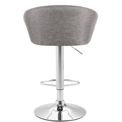 Lot de 2 tabourets de bar Miami V2 tissu chromé gris clair