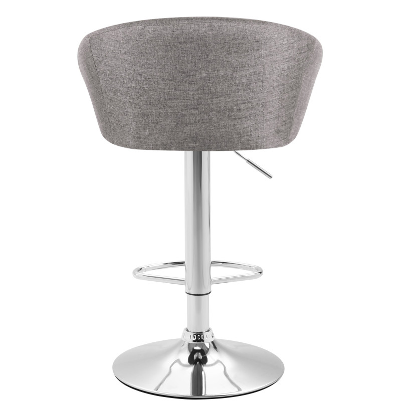 Lot de 2 tabourets de bar Miami V2 tissu chromé gris clair