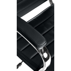 Fauteuil de bureau Mollis en cuir véritable noir