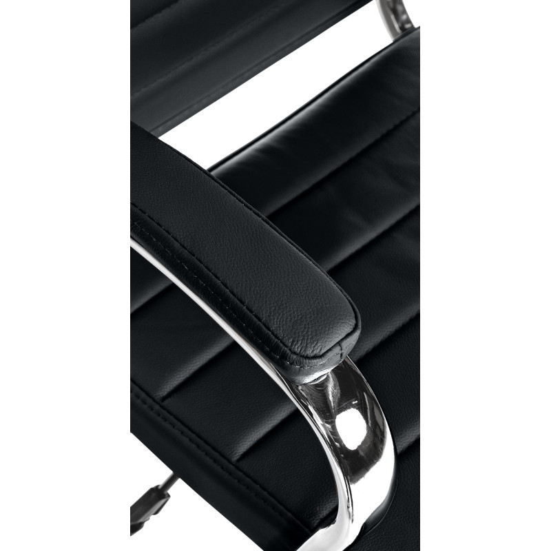 Fauteuil de bureau Mollis en cuir v?ritable noir