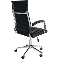 Fauteuil de bureau Mollis en cuir v?ritable noir