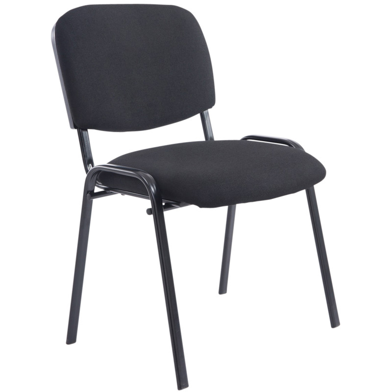 Chaise visiteur Ken XL tissu noir