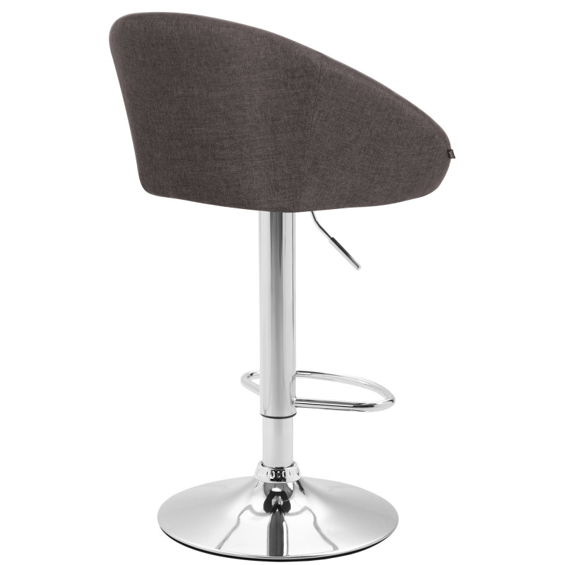 Lot de 2 tabourets de bar Miami V2 tissu chromé gris foncé