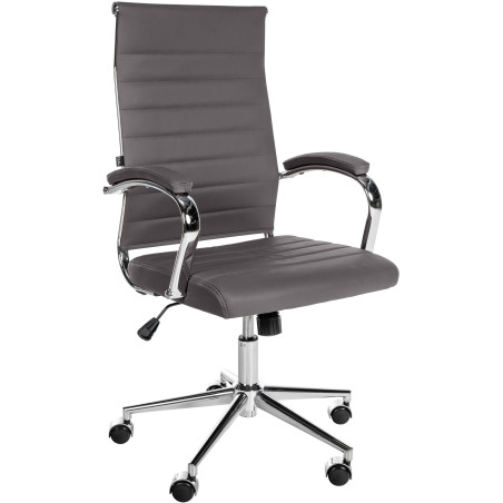 Fauteuil de bureau Mollis en cuir véritable gris