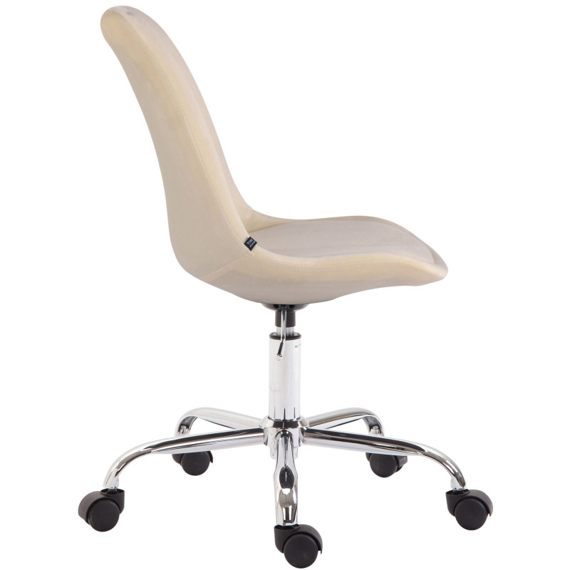 Fauteuil de bureau en velours Toulouse crème