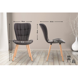 Chaise Elda PU naturel brun