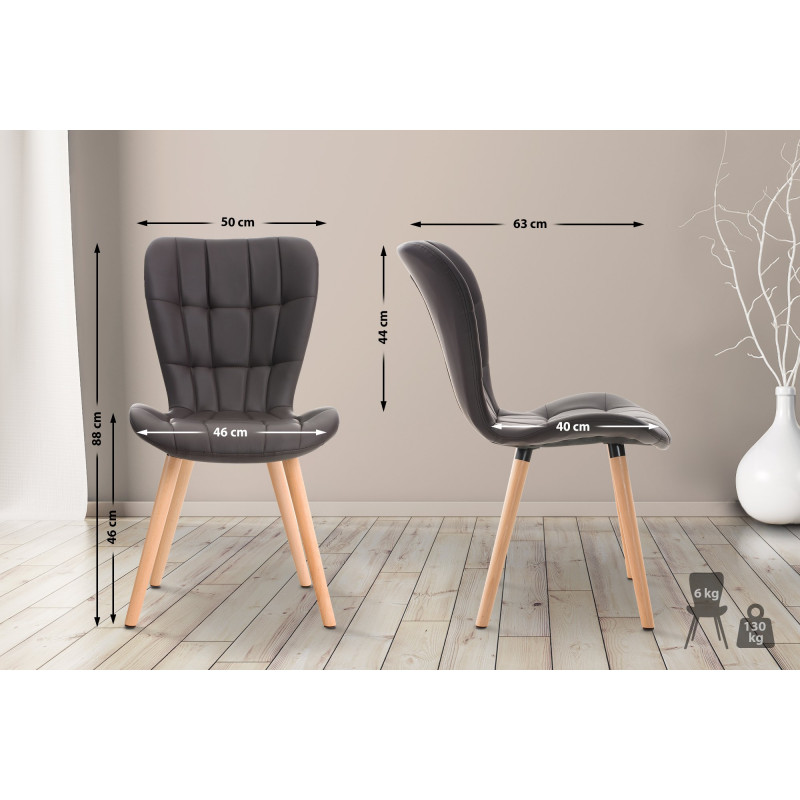 Chaise Elda PU naturel brun