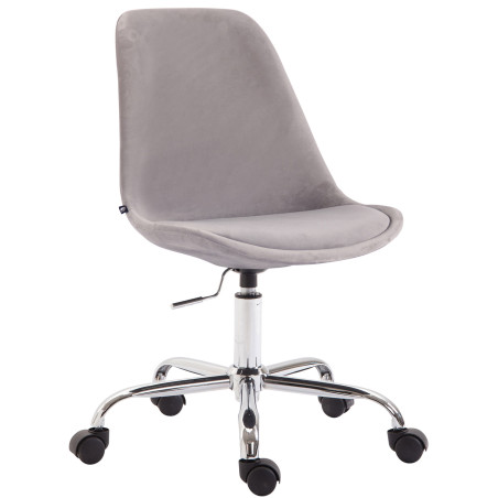 Fauteuil de bureau en velours Toulouse grise