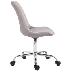 Fauteuil de bureau en velours Toulouse grise