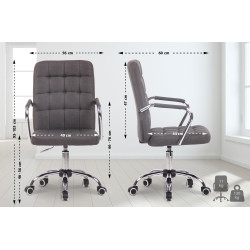 Fauteuil de bureau Terni en tissu gris foncé
