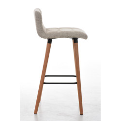 Lot de 2 tabourets de bar Lincoln en tissu natura crème