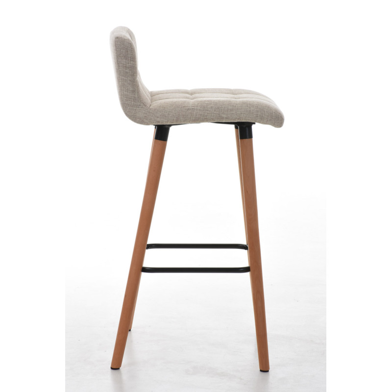 Lot de 2 tabourets de bar Lincoln en tissu natura crème