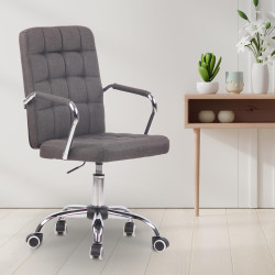 Fauteuil de bureau Terni en tissu gris foncé