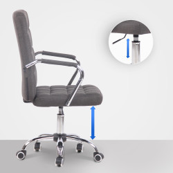 Fauteuil de bureau Terni en tissu gris foncé