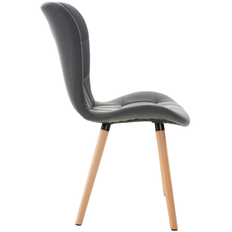 Chaise Elda PU naturel gris