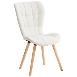 Chaise Elda PU naturel blanc
