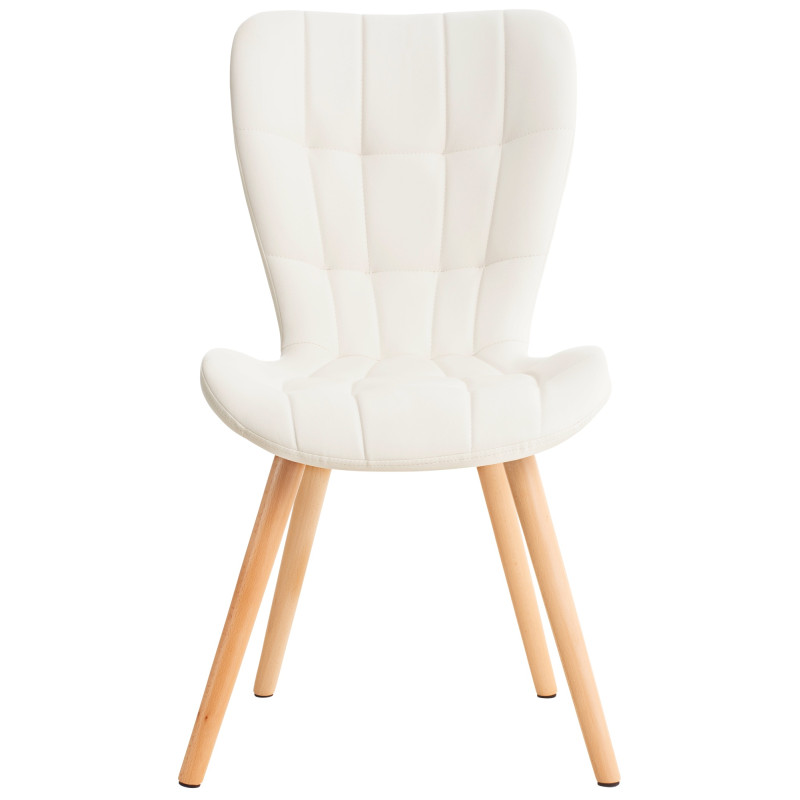 Chaise Elda PU naturel blanc