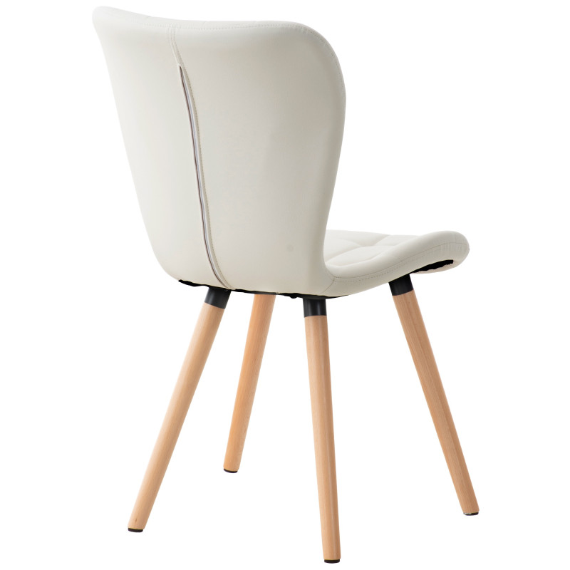 Chaise Elda PU naturel blanc