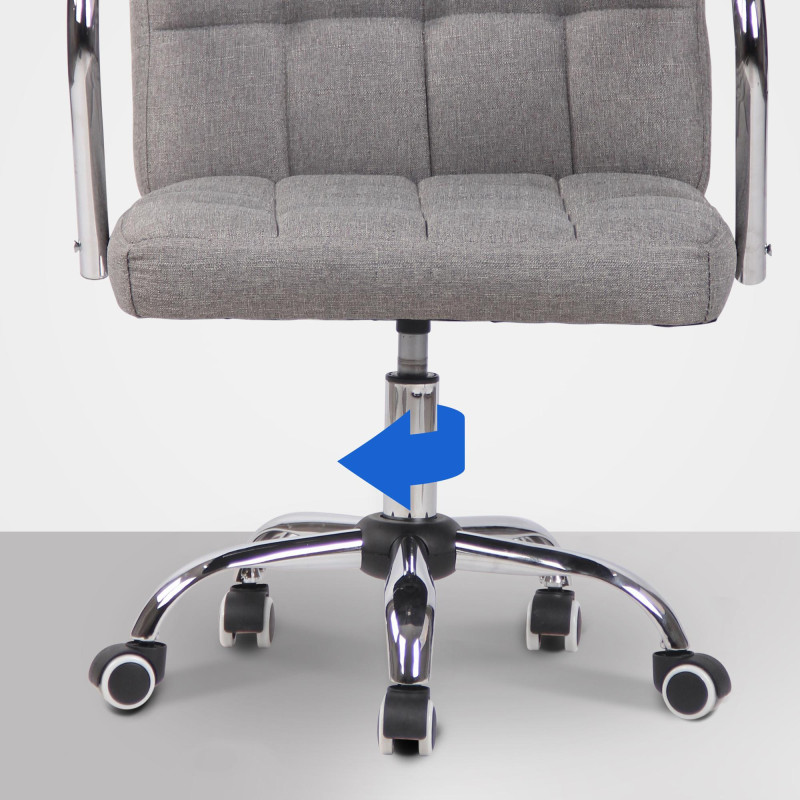 Fauteuil de bureau Terni en tissu gris