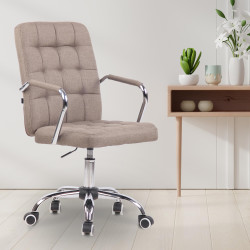 Chaise de bureau Terni, tissu taupe