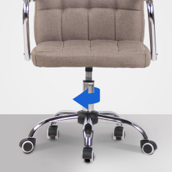 Fauteuil de bureau Terni en tissu taupe