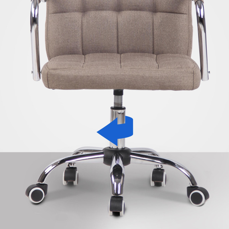 Fauteuil de bureau Terni en tissu taupe