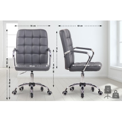 Fauteuil de bureau Terni, similicuir gris