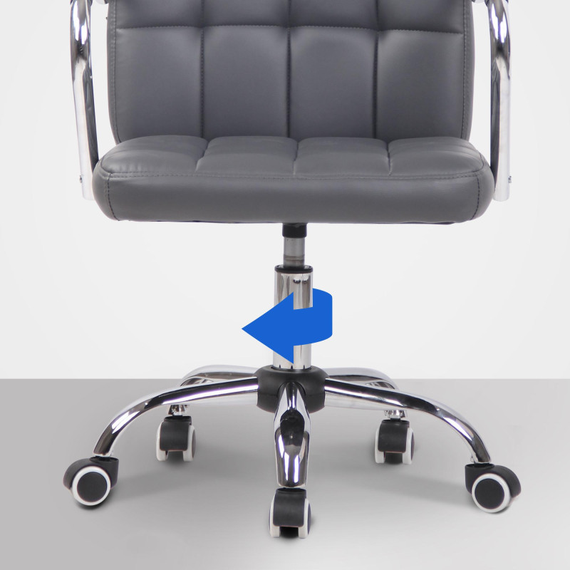 Fauteuil de bureau Terni, similicuir gris