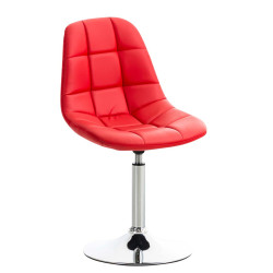 Chaise Emil simili cuir rouge