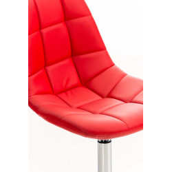 Chaise Emil simili cuir rouge