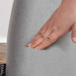 Taburete de cocina Braga en terciopelo Gris,Negro