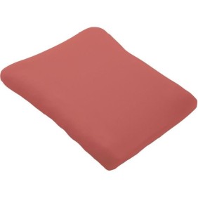 Lot de 2 housses de matelas a  langer en éponge bouclette - Blanc / Terracotta - 50 X 75 cm