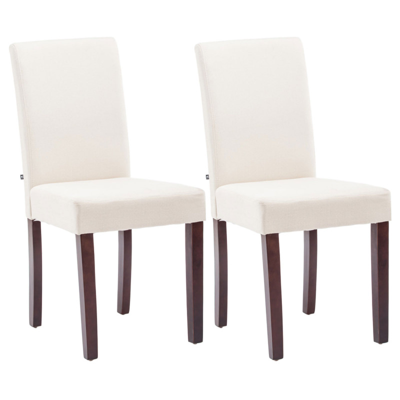 Lot de 2 chaises de salle à manger Ina tissu cappuccino crème