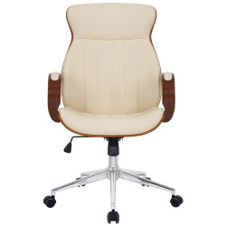 Fauteuil de bureau Melilla en cuir artificiel noyer/crème