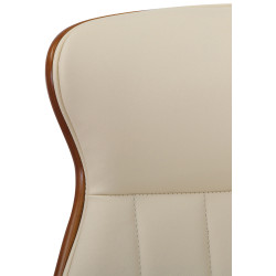 Fauteuil de bureau Melilla en cuir artificiel noyer/crème