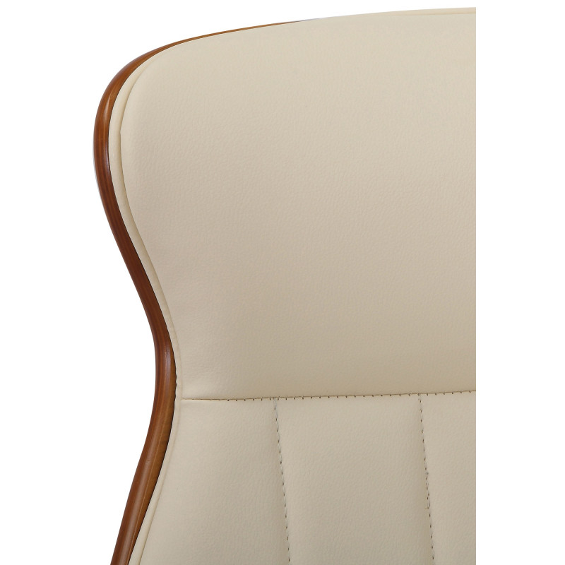 Fauteuil de bureau Melilla en cuir artificiel noyer/crème