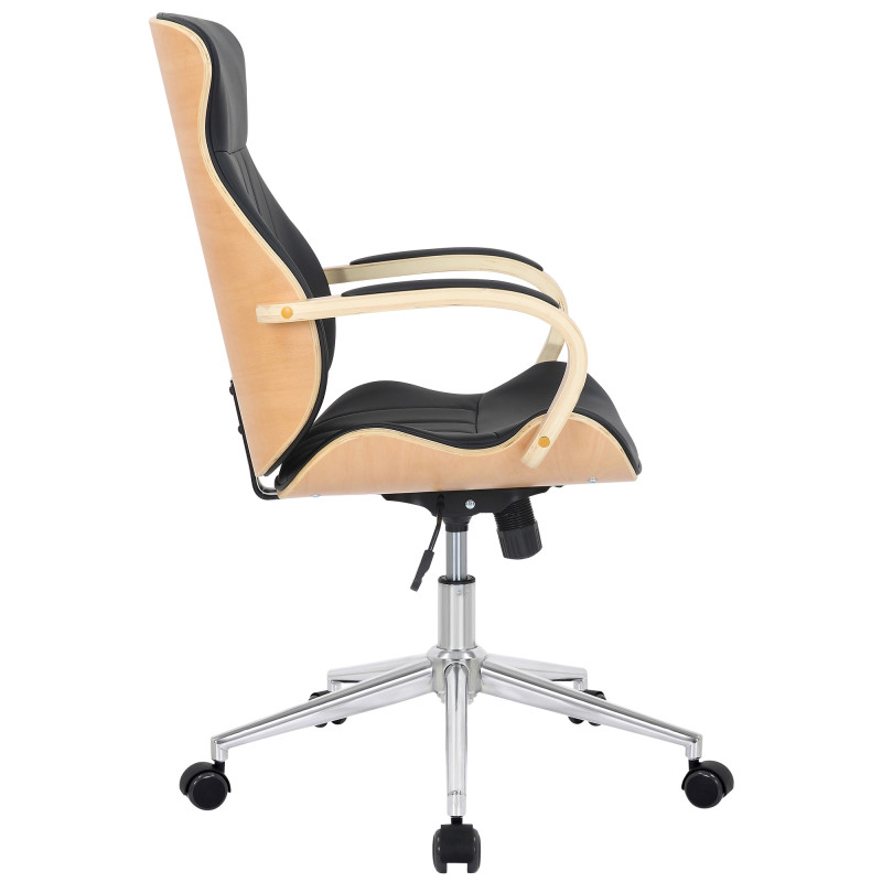 Fauteuil de bureau Melilla, cuir synthétique, naturel/noir