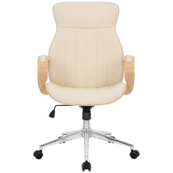 Fauteuil de bureau Melilla en cuir artificiel naturel/crème