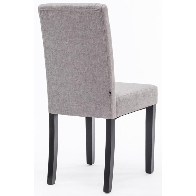 Lot de 2 chaises de salle à manger Ina tissu noir gris clair