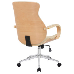 Fauteuil de bureau Melilla en cuir artificiel naturel/crème