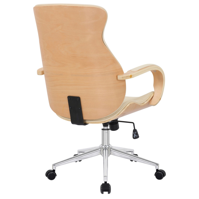Fauteuil de bureau Melilla en cuir artificiel naturel/crème
