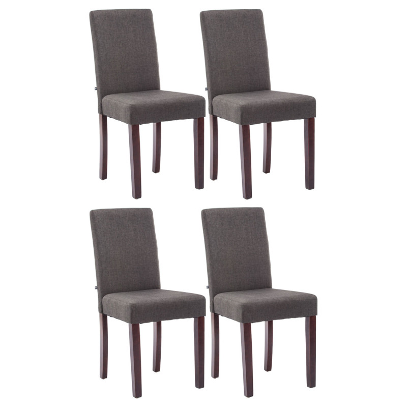 Lot de 4 chaises de salle à manger Ina tissu cappuccino gris foncé