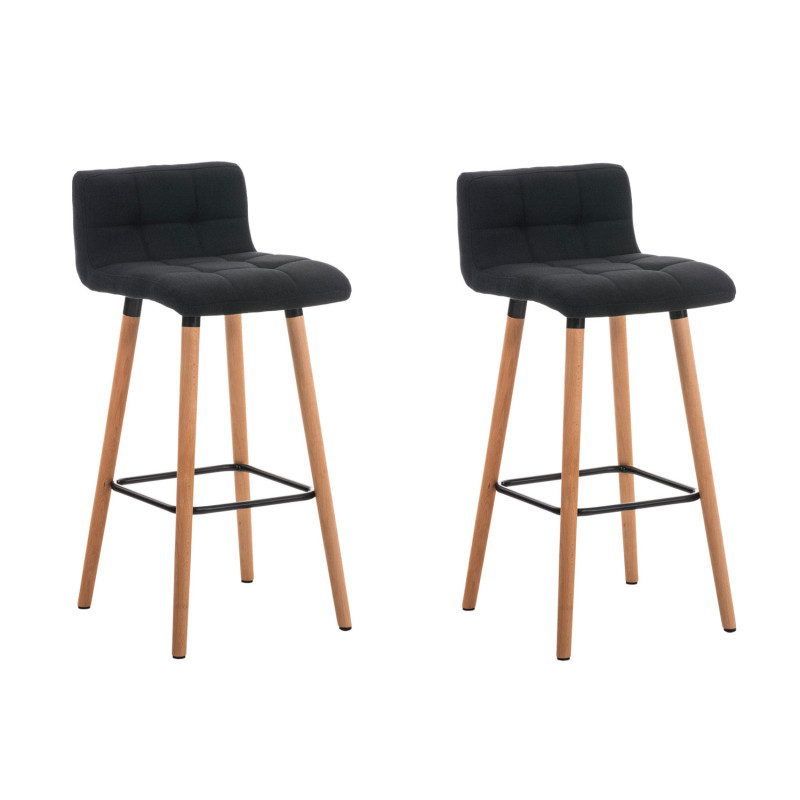 Lot de 2 tabourets de bar Lincoln en tissu natura gris foncé