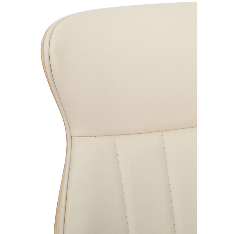 Fauteuil de bureau Melilla en cuir artificiel naturel/crème
