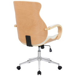 Fauteuil de bureau Melilla, cuir synthétique, naturel/blanc