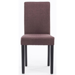 Lot de 4 chaises de salle à manger Ina tissu noir brun