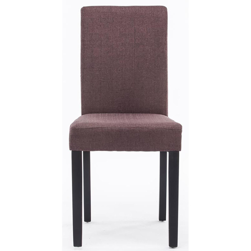 Lot de 4 chaises de salle à manger Ina tissu noir brun