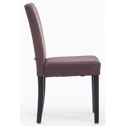 Lot de 4 chaises de salle à manger Ina tissu noir brun